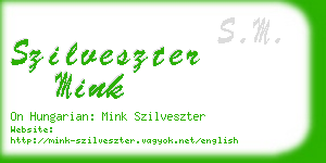szilveszter mink business card